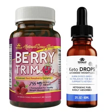 Keto Drops & Berry Trim Red Raspberry Complex Weight Loss Dietary Supplements