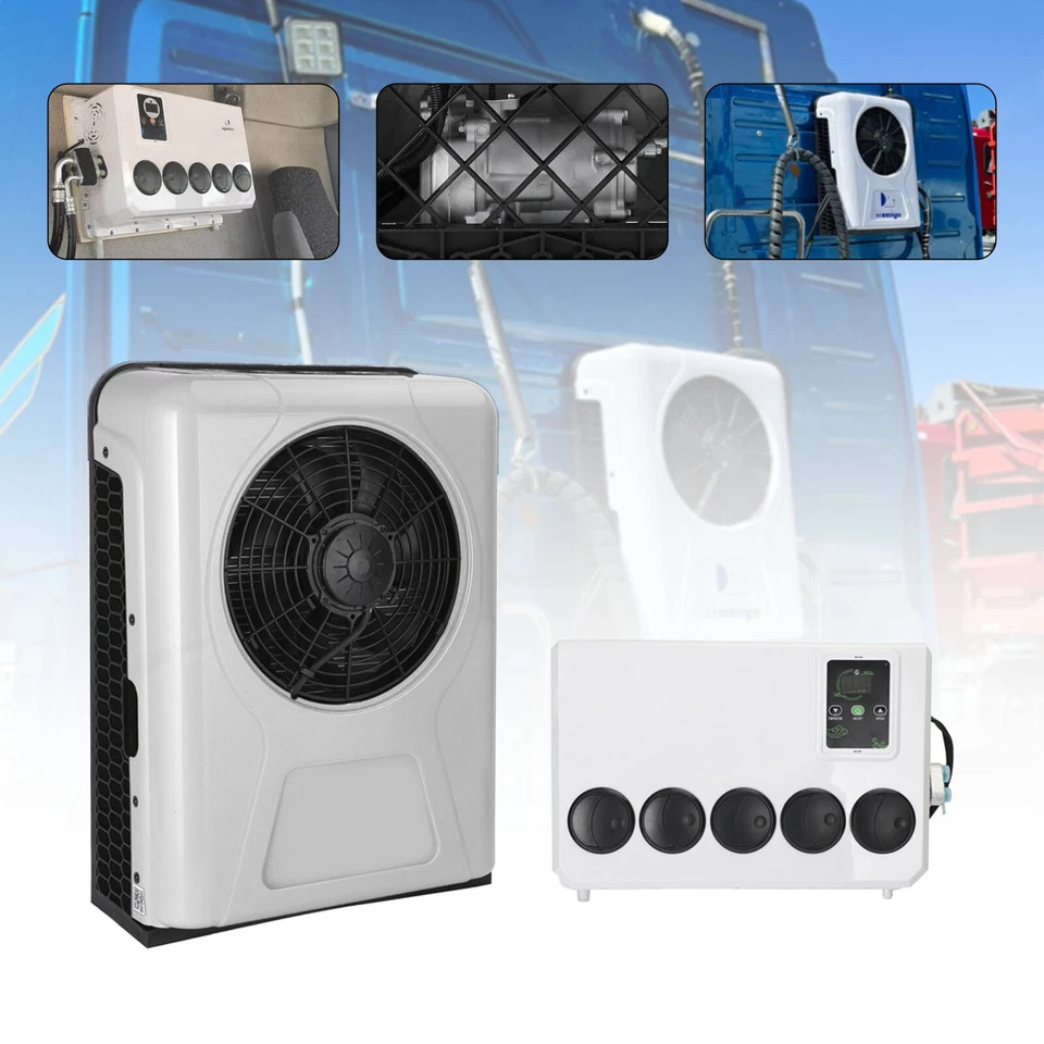 12V 12000 BTU Truck Cab RV Air Conditioner Split Fits Semi Trucks Bus Caravans Foto 4 de 4