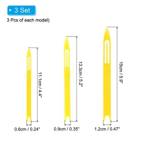 3Set Kit di Riparazione Rete da Pesca in Plastica 1#,3#,5#, Giallo - Foto 2 di 5