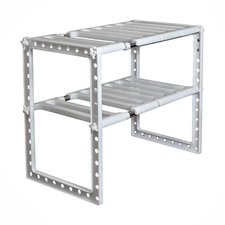 Verstellbares Küchenregal unter Spüle – 50-70 cm, 2-stufiges Ablageregal für Töp