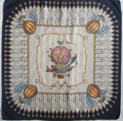 Foulard Carré Vintage 100% Soie, Vert, TBEG, 67 X 67 Cm