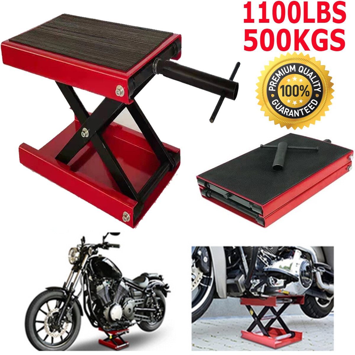 500KG Motorcycle Scissor Lift Bike ATVs Repair Stand Motorbike Jack Table Bench