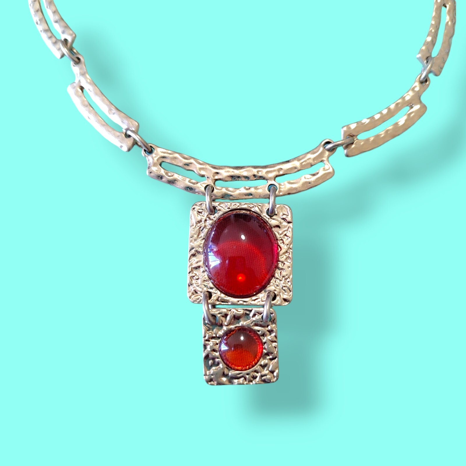 Dana Buchman Ruby Red Acrylic Statement Necklace … - image 7