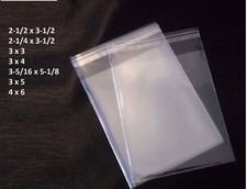 1000 PACK Clear Resealable Adhesive Seal Cello Plastic Bags 1.2Mil VARIOUS SIZES