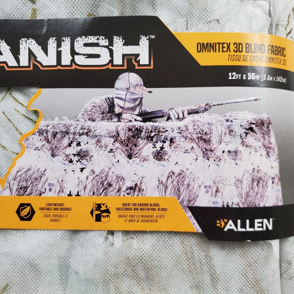 Vanish Omnitex 3D Blind Fabric Brush Winter 56x12' Snow Camo Hunting Mossy Oak - Image 3 of 4