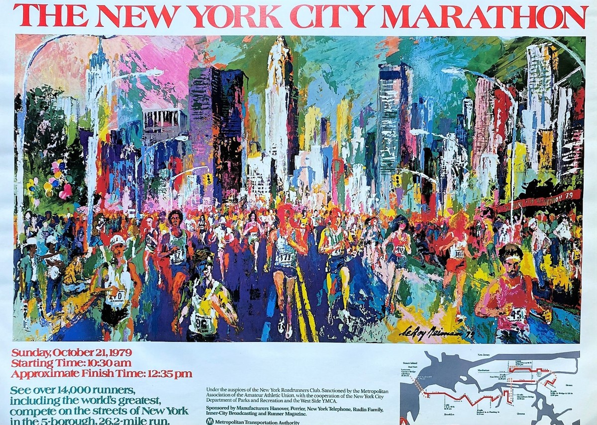 Leroy Neiman 1979 New York City Marathon Promo Poster Custom