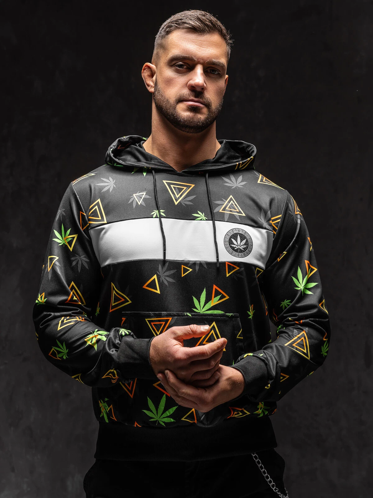 SACAI Sweatshirt Hoodie Kapuzenpullover Pullover Print Aufdruck Men Herren BOLF Motiv