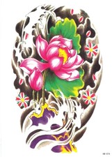 Temporary Tattoos Large Arm Body Waterproof Sticker Removable Arm Lotus