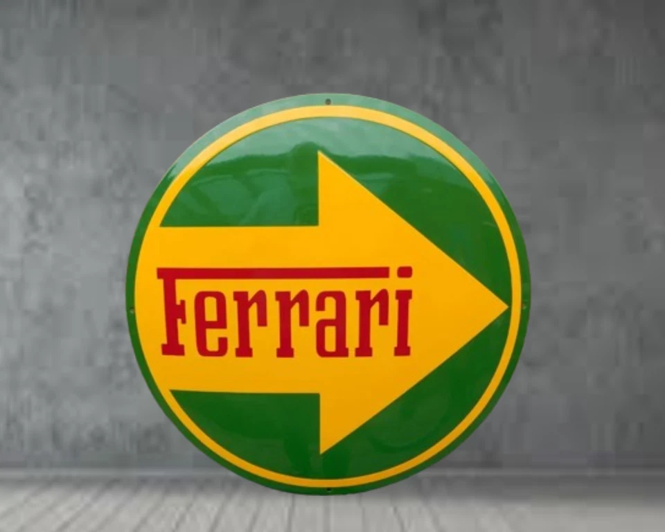 Ferrari Arrow Porcelain Enamel Heavy Metal Sign 30 Inches Double  Side - Image 2 of 2