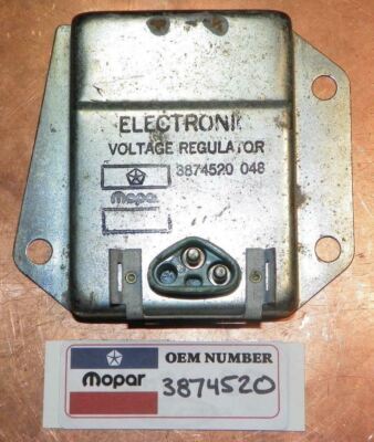 Chrysler Dodge Plymouth 1976-1981 NOS OEM Mopar 12V Voltage Regulator 3874520