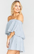 Show Me Your MuMu Ladies Mini Casita She Sails Stripe Flux Blue Summer Dress-L
