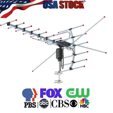 1080P 4K Outdoor TV Antenna Motorized Amplified 150 Mile V/UHF HDTV