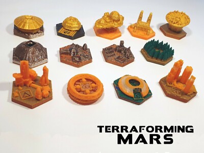 Terraforming Mars EXPANSION-13 Stück-VENUS NEXT-PRELUDE-COLONIES-TURMOIL-Token 3D