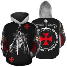 Knight Templar Hoodie Crusader Cross Pullover Jacket Medieval Knight Coat Unisex