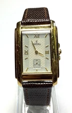 Festina Vintage Watch 5 Micron Gold Plated Lizard Calf Brown Band New Battery