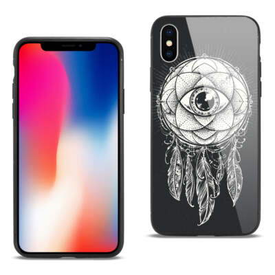 Reiko iPhone X / iPhone XS Hard Glass Design TPU Case with Dreamcatcher Design i