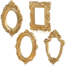 VALICLUD 4 Pcs Gold Vintage Picture Frames Set - Retro Resin Photo Props for ...