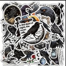 10pcs Crow - Raven Stickers- Scrapbook, Journal, DIY Crafts Cards- Halloween