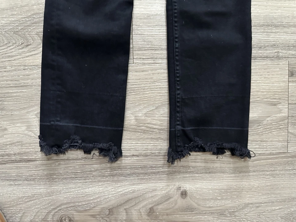 Women’s 3x1 NYC Black High Rise Straight Leg Frayed Hem Denim, Sz. 25 - Image 4 of 4
