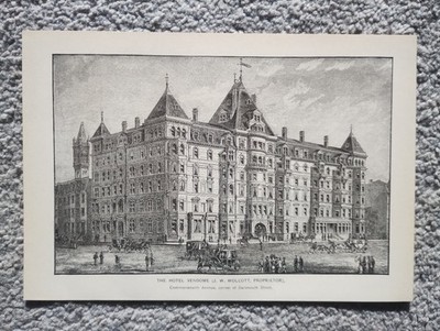 The Hotel Vendome, Boston, Massachusetts - antiker Druck - 1882