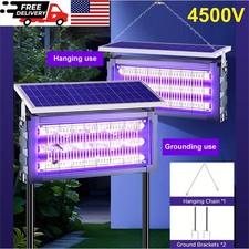 Solar Bug Zapper Outdoor Mosquito Zapper 4500V Waterproof Rechargeable Fly Trap