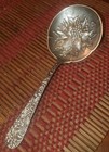 1930 Repousse Berry/Nut Sterling Silver Spoon, Art Nouveau by S Kirk & Son  — photo 3