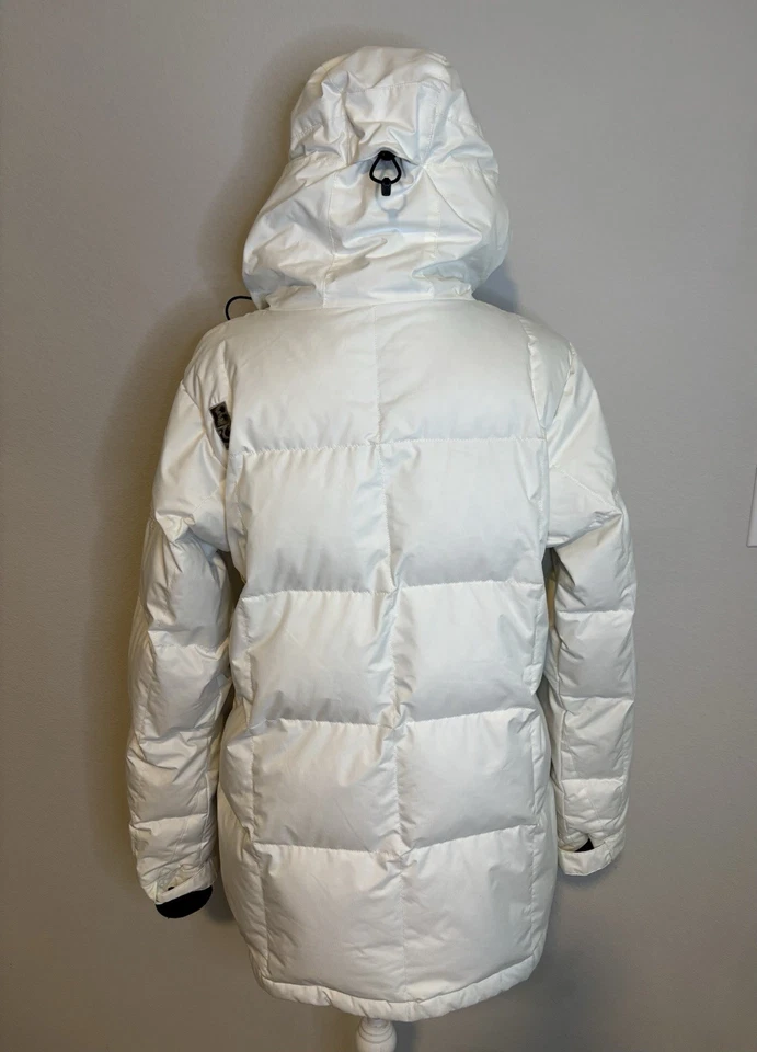 Chaqueta de snowboard/esquí para mujer Bonfire Down blanca grande invierno encuadernada en nieve Foto 2 de 4