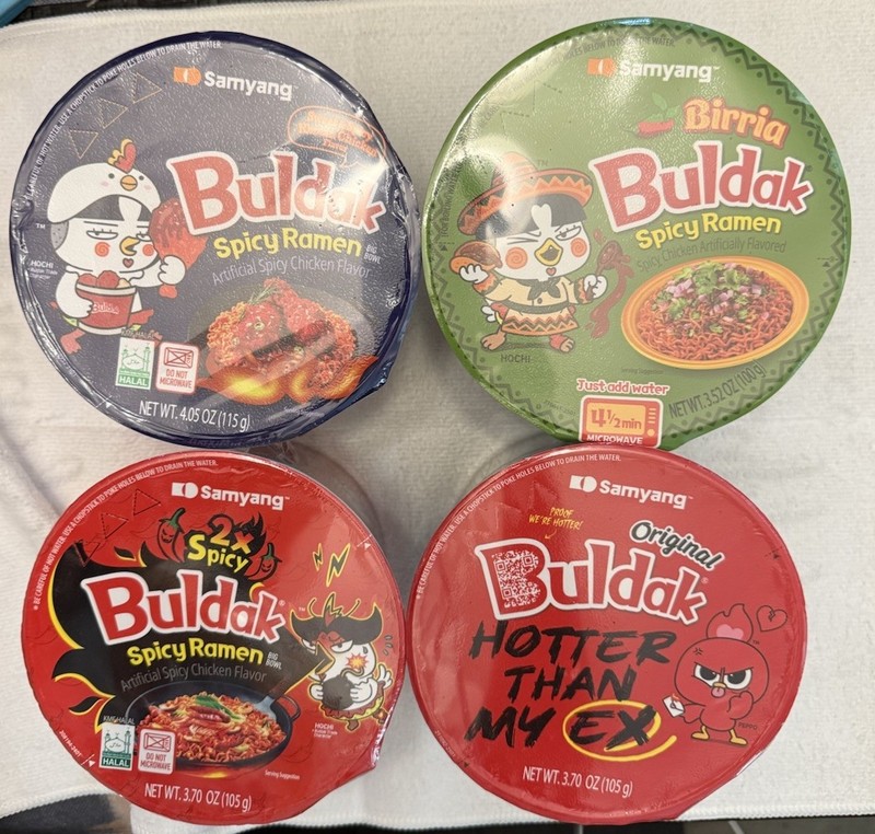 Samyang Buldak Variety Big Bowl Bundle Birria,2X, Sweet & Spicy Korean Chicken