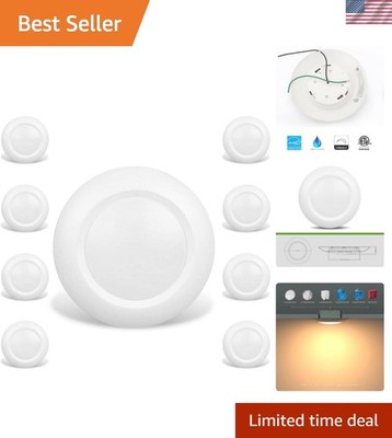 8 Packs 6 Inch LED Low Profile Recessed & Surface Mount Disk Light, Round, 15...
