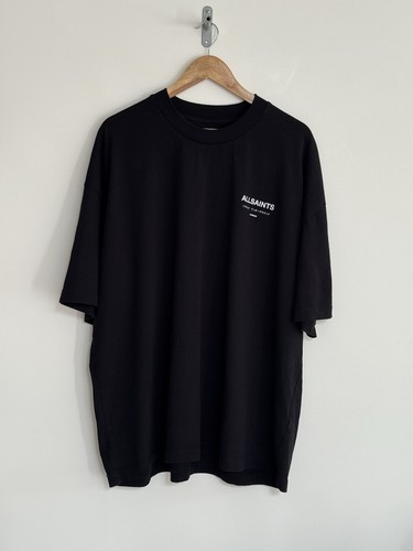 Allsaints “Underground” Oversized T Shirt Thick Organic Cotton Black XXL - Picture 2 of 10