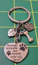 No Longer By My Side Forever In My Heart KeyChain Dog Memorial, B3b5