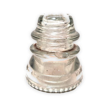 Hemingray 42 Glass Insulator Clear Power Line Utility Made in USA Vintage
