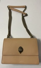 Kurt Geiger London Shoreditch Small Leather Crossbody Bag in Tan Or Bone Color