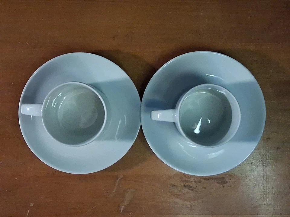 Juego de 6 tazas y platillos de café espresso de porcelana diseños de vehículos Foto 4 de 4