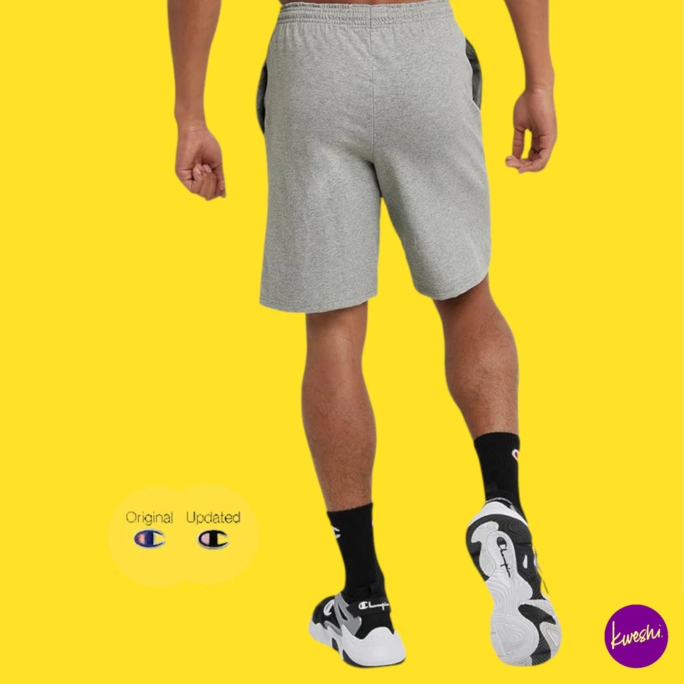 Pantalones cortos de jersey de algodón con bolsillos CHAMPION para hombre, gris Oxford, UK L | EU 52 Foto 3 de 4