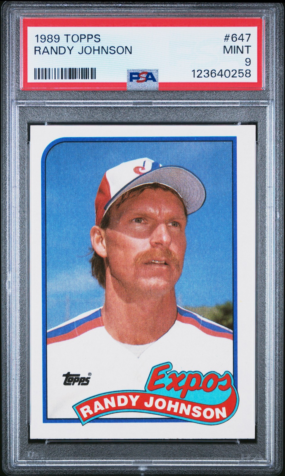1989 TOPPS #647 RANDY JOHNSON ROOKIE RC PSA 9