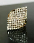 2.50 Ct Round Cut Real Moissanite 14K Yellow Gold Plated Cluster Engagement Ring