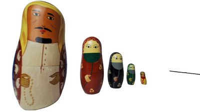 Set of 5 Russian Style Nesting Dolls Arab Family Matryoshka Hand Painted