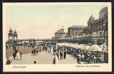 Ansichtskarte Scheveningen, Boulevard, Pier en Kurhaus 1928 