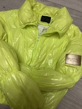 O’la Voga Women’s Neon Cropped Puffer Jacket Coat Size M