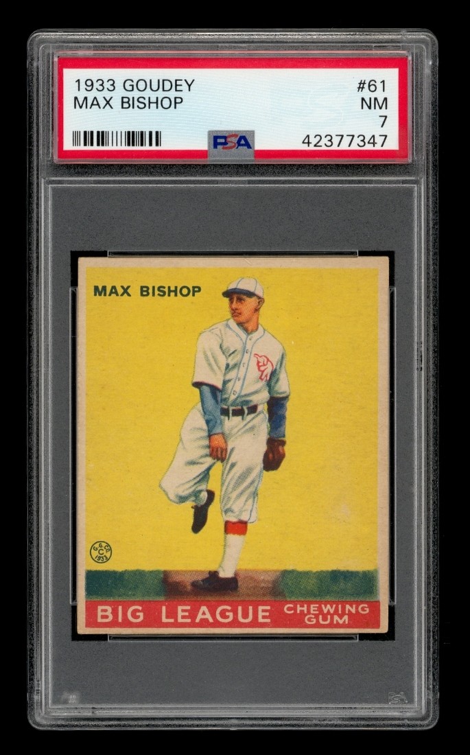 1933 Goudey Set-Break # 61 Max Bishop PSA 7 NM view 1