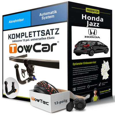 Für HONDA Jazz V Typ GR , GS Anhängerkupplung abnehmbar +eSatz 13pol uni 20- NEU