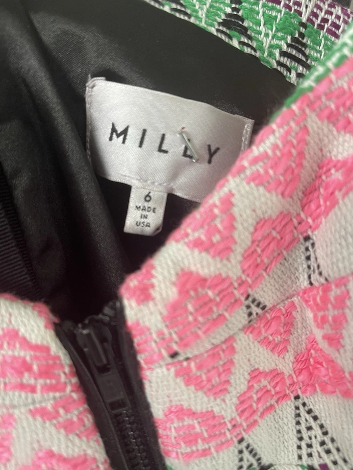 Mameluco Milly Jacquard Talla 6 Multicolor Tribal Estampado Geométrico Cuero Borde Pock Foto 4 de 4