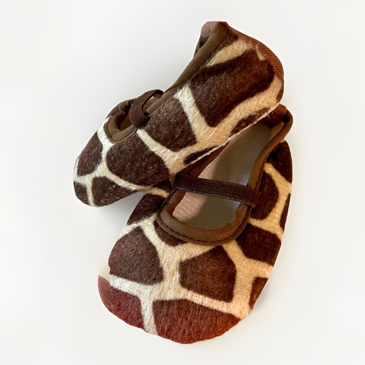 Animal Print Brown Tan Slip On Infant Boys Girls 3-6 Months