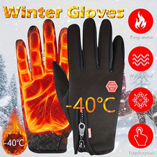 Warm Outdoor Gloves Sports Touchscreen Fleece-Lined Gloves for Men and Women