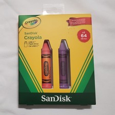 Sandisk Crayola 64GB x2 USB-C Flash Drives, Mango Tango & Viva Violet Purple