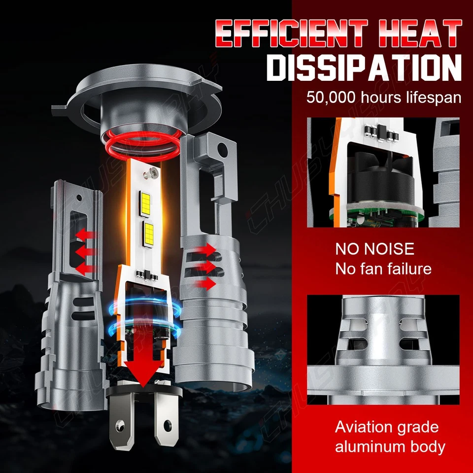 Para Yamaha FJ1200 1986-1992 - H4 LED faros bombillas de haz alto/bajo súper brillantes Foto 4 de 4