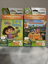 2 New Leap Frog Books Leap Reader Junior Dora The Explorer  Playground Power