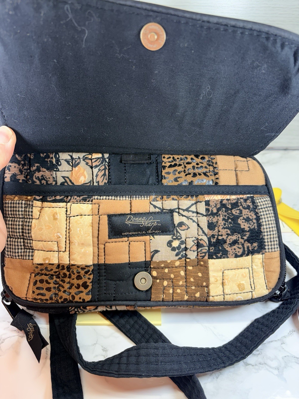 Donna Sharp Vintage Quilted Patchwork Shoulder Ba… - image 6