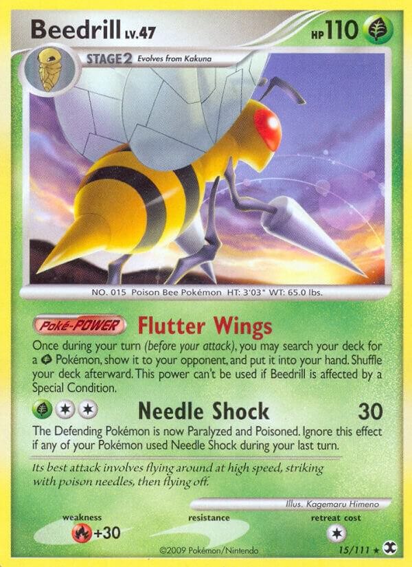 Beedrill Reverse Holo Rare Rising Rivals 15/111 NM